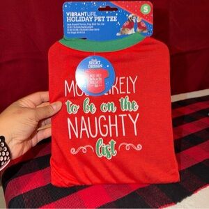 Adidas Red and Green Holiday Pet Tee